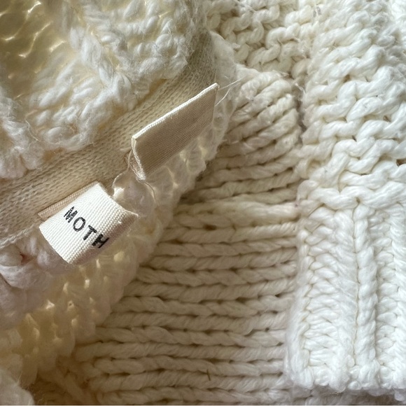 Anthropologie Moth Chunky Knit Open Front Cardigan Size Medium - Picture 2 of 7